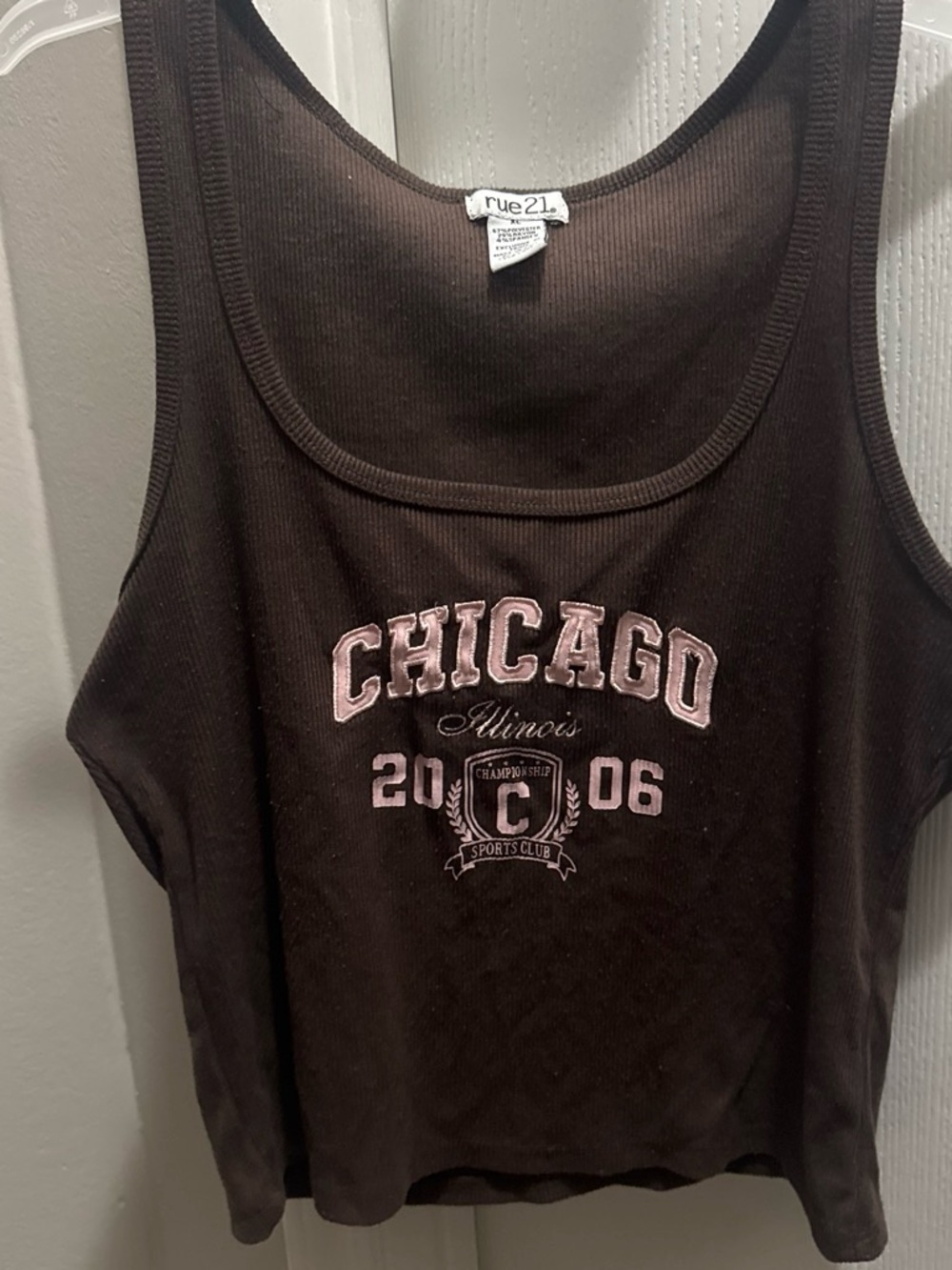 Rue21 Black Tank with Pink Chicago Graphic